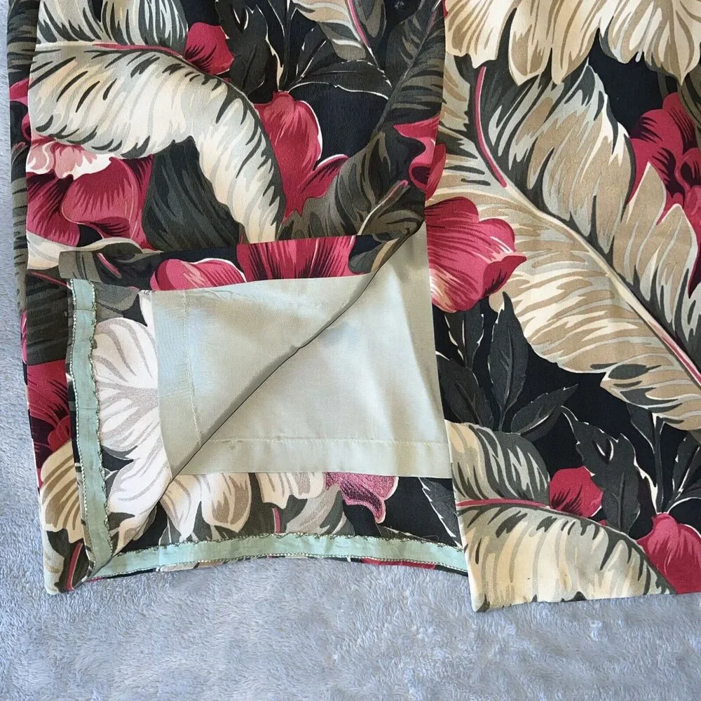 Dana Buchman Vintage Womens 4 100% Silk Floral Wrap & Tie Lined Skirt - Picture 5 of 8